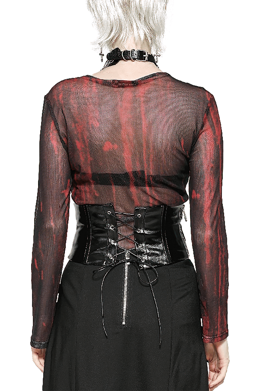 Black Leather Corset Belt with Buckles and Rivets