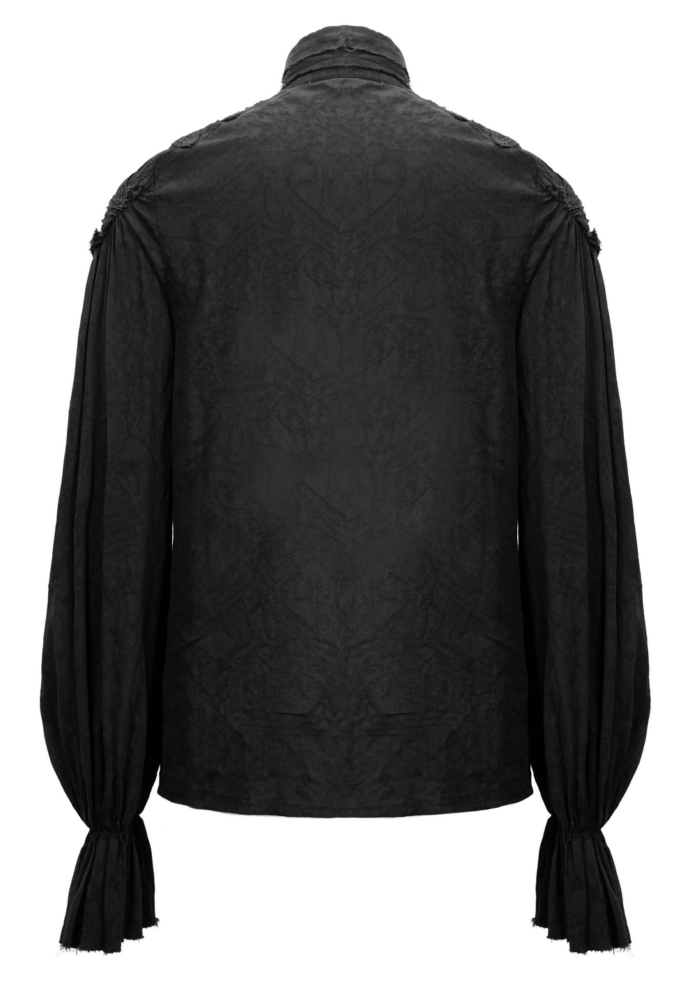Black Long Sleeves Shirt with Buttons in Front / Gothic Style Shirt with Flared Cuffs