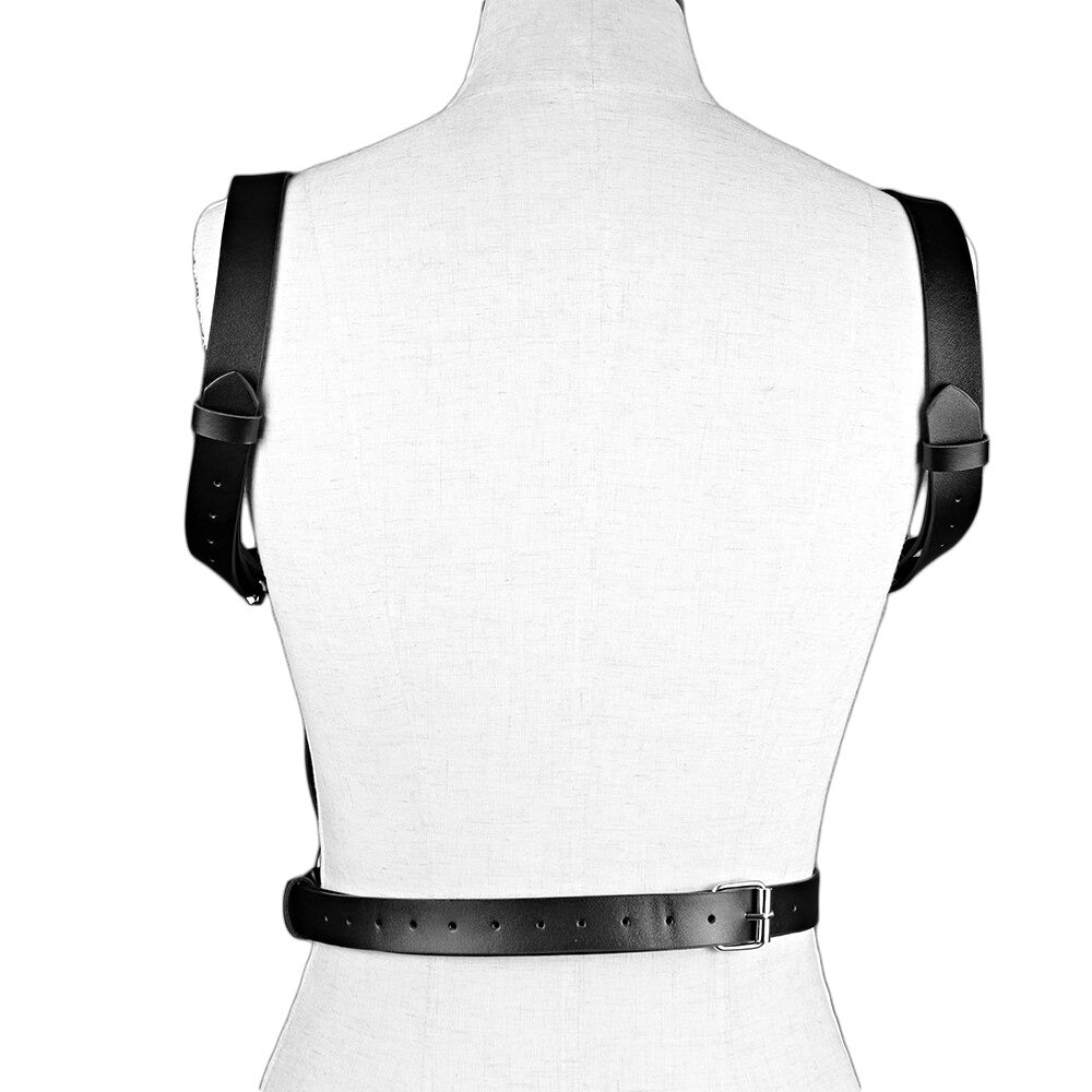 Black PU Leather Body Harness / Punk Goth Belt BDSM Style Accessories