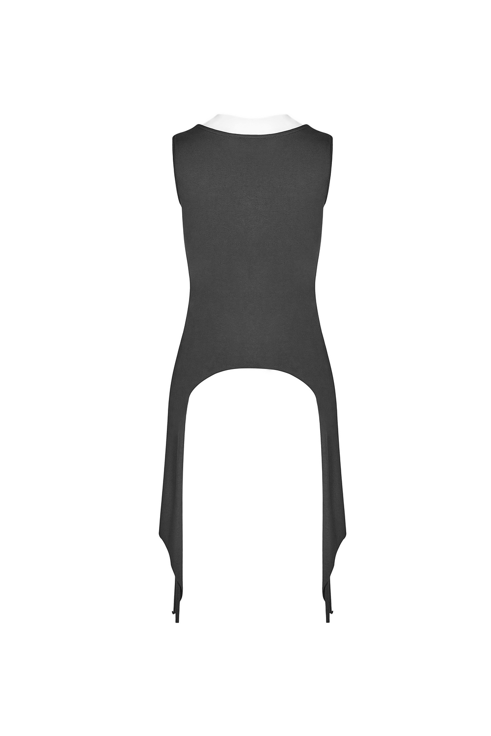 Black Punk Long Tank Top with Adjustable Straps