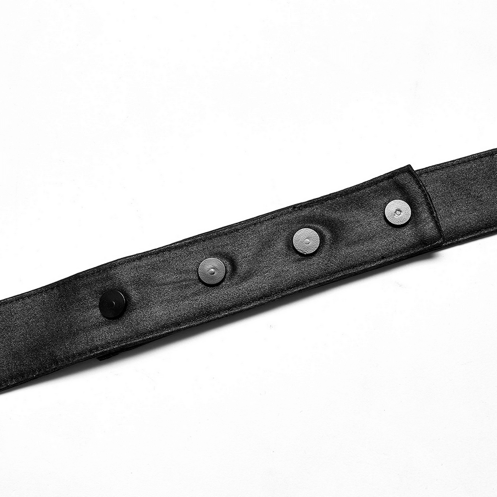 Black Punk Style Crop Top with Criss-Cross Back