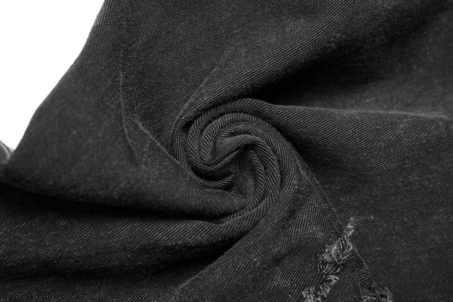 Black Punk-Style Ripped Jeans with Fishnet Layers