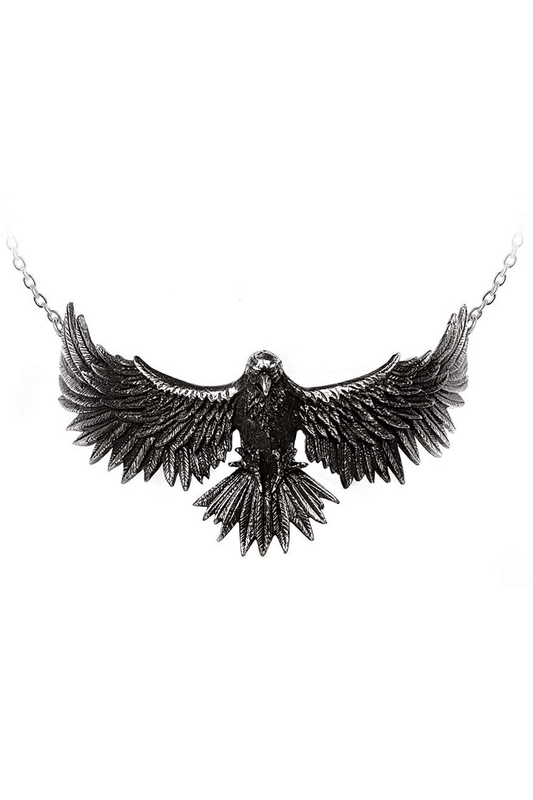 Black Raven Statement Choker for Gothic Looks