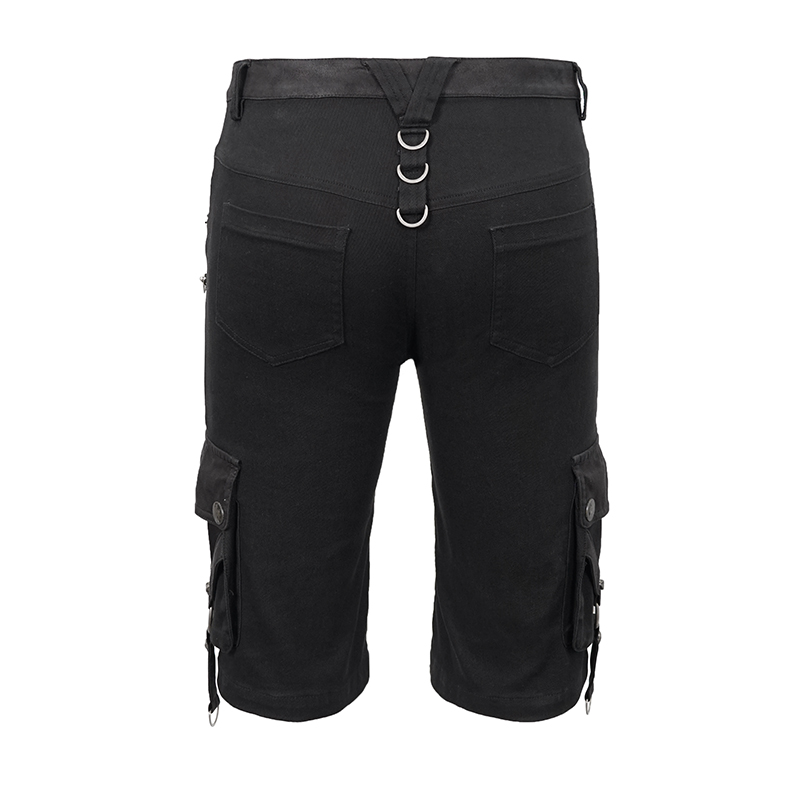 Black Rock Style Shorts / Men's Alternative Fashion Gothic Outfits