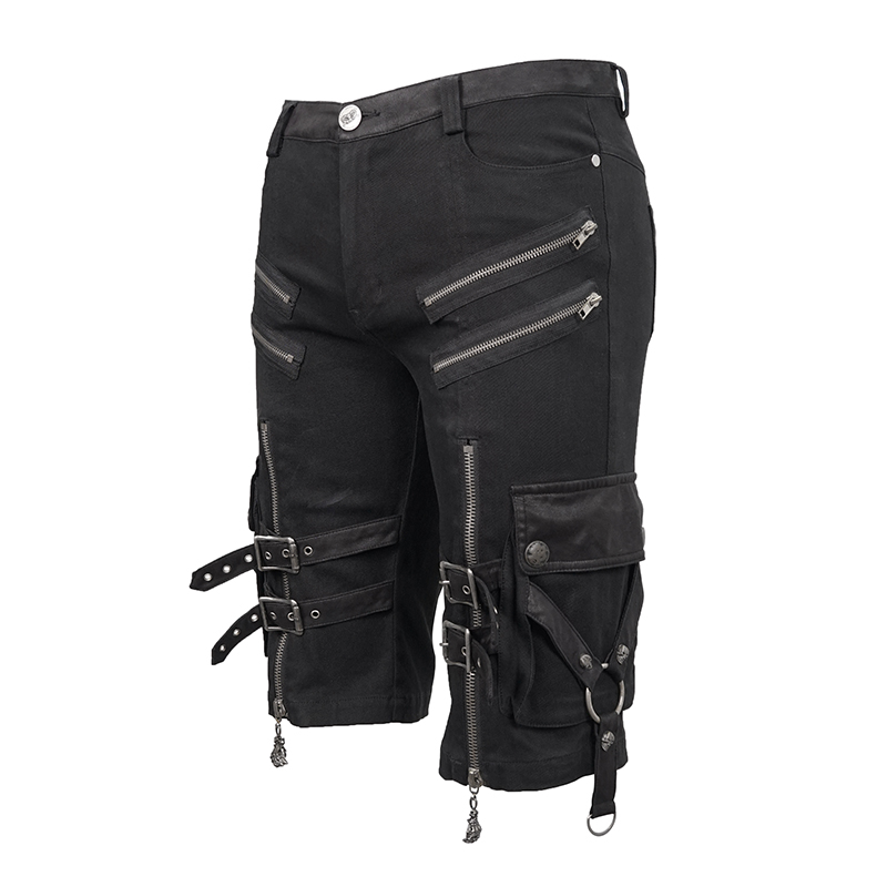 Black Rock Style Shorts / Men's Alternative Fashion Gothic Outfits