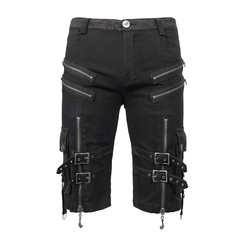 Black Rock Style Shorts / Men's Alternative Fashion Gothic Outfits