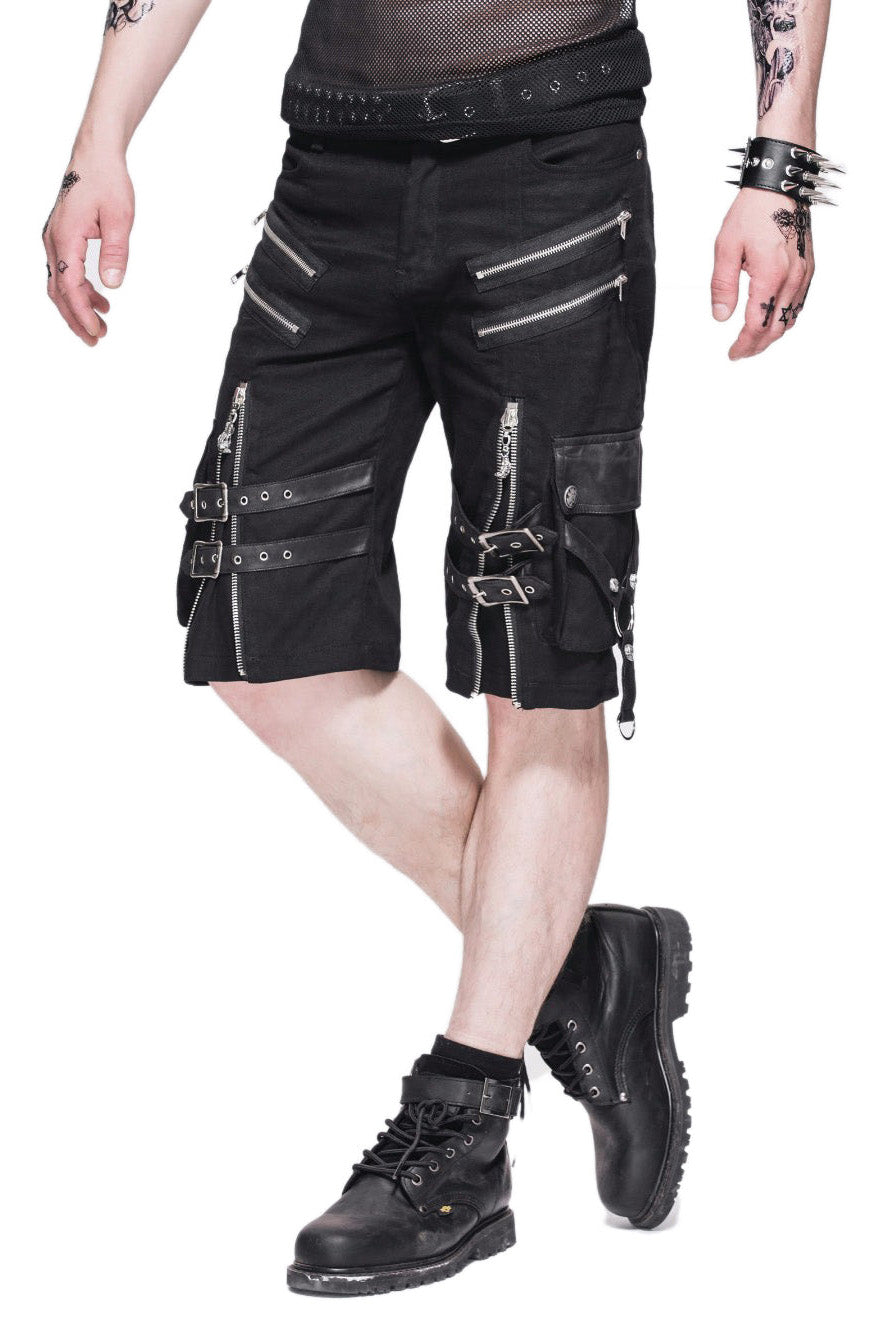 Black Rock Style Shorts / Men's Alternative Fashion Gothic Outfits