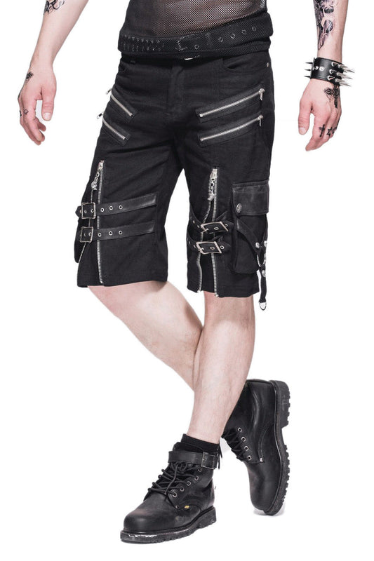 Black Rock Style Shorts / Men's Alternative Fashion Gothic Outfits