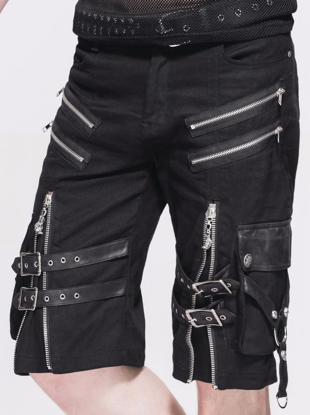 Black Rock Style Shorts / Men's Alternative Fashion Gothic Outfits