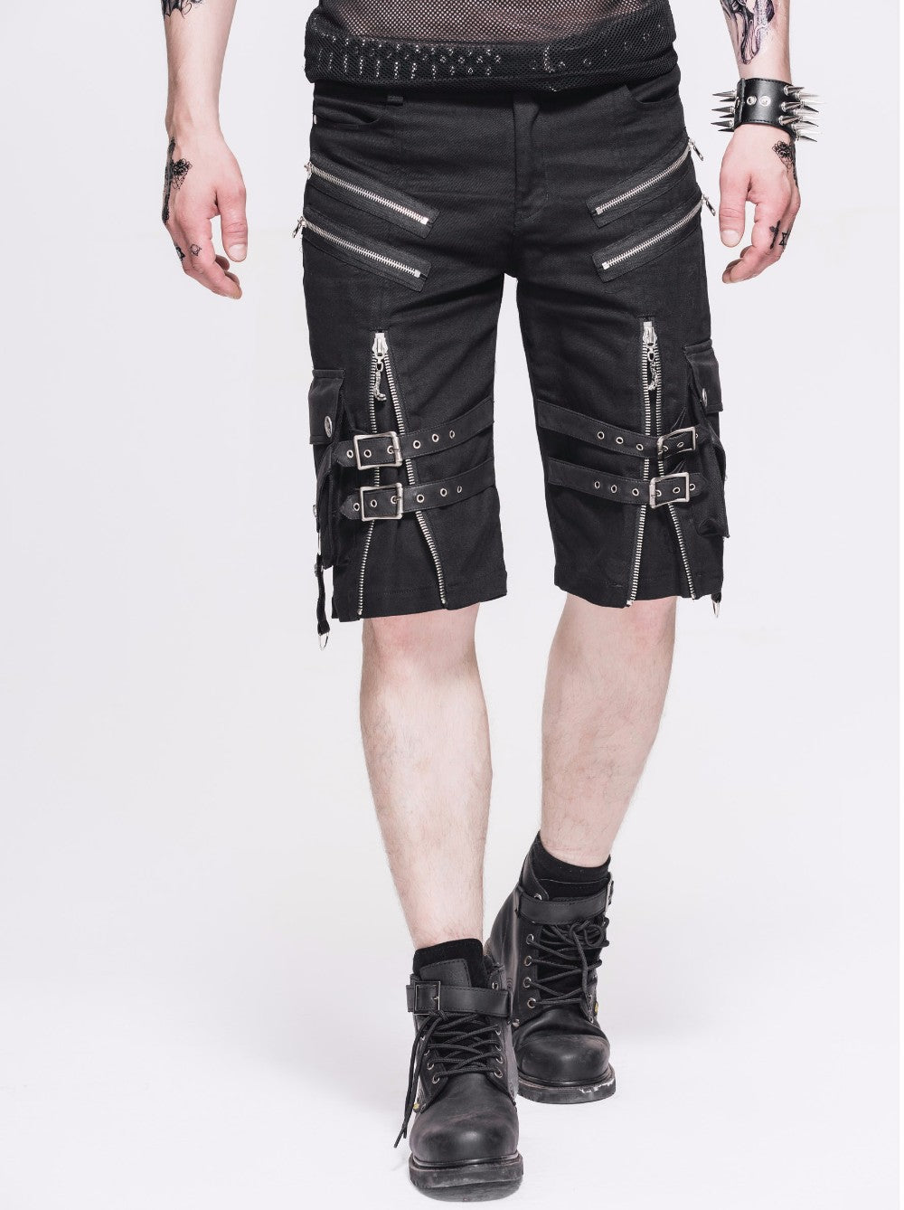 Black Rock Style Shorts / Men's Alternative Fashion Gothic Outfits