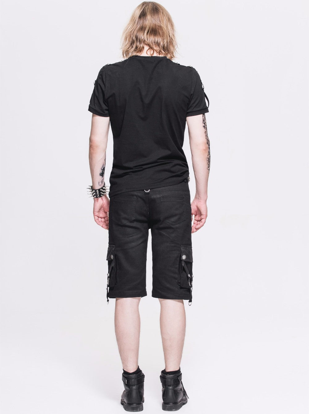 Black Rock Style Shorts / Men's Alternative Fashion Gothic Outfits