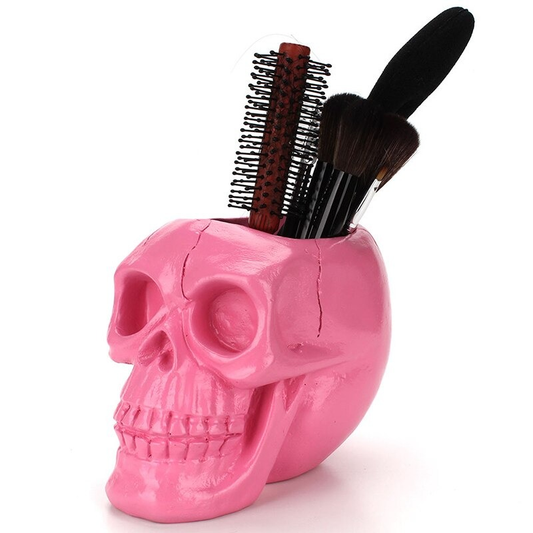 Black Skull Desktop Pen Holder / Office Storage Case for Pens and Pencils / Home Decoration