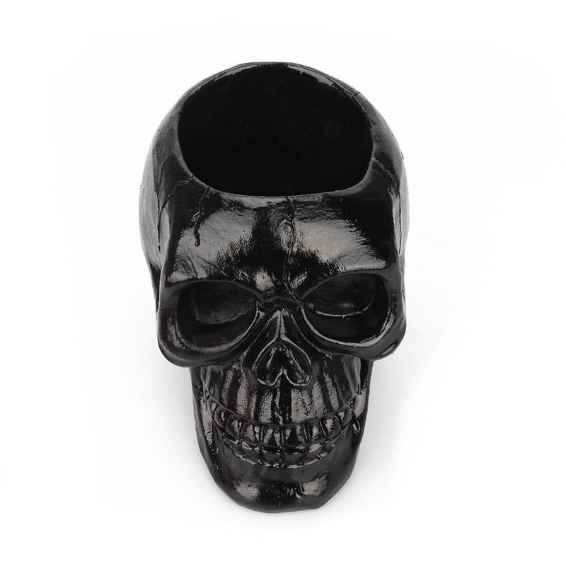 Black Skull Desktop Pen Holder / Office Storage Case for Pens and Pencils / Home Decoration