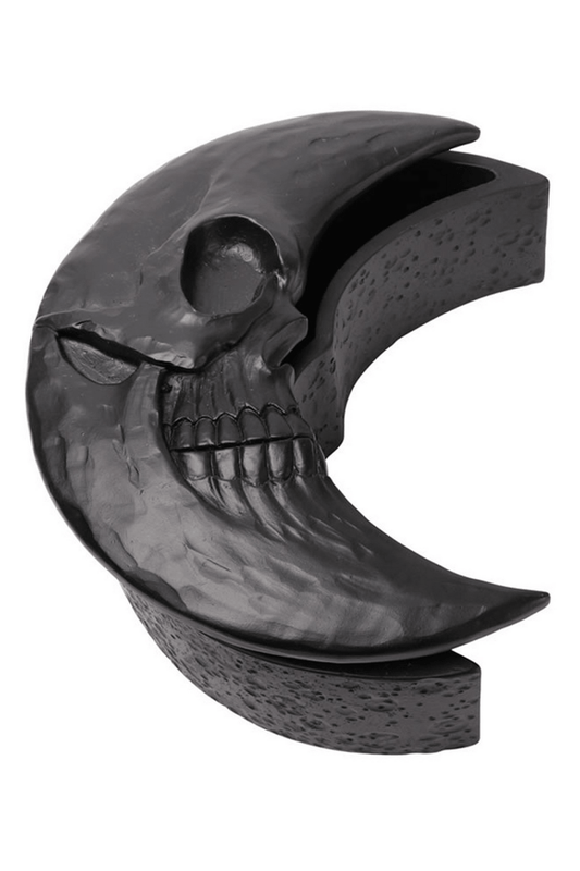 Black Skull Moon Crescent Jewelry Storage Box