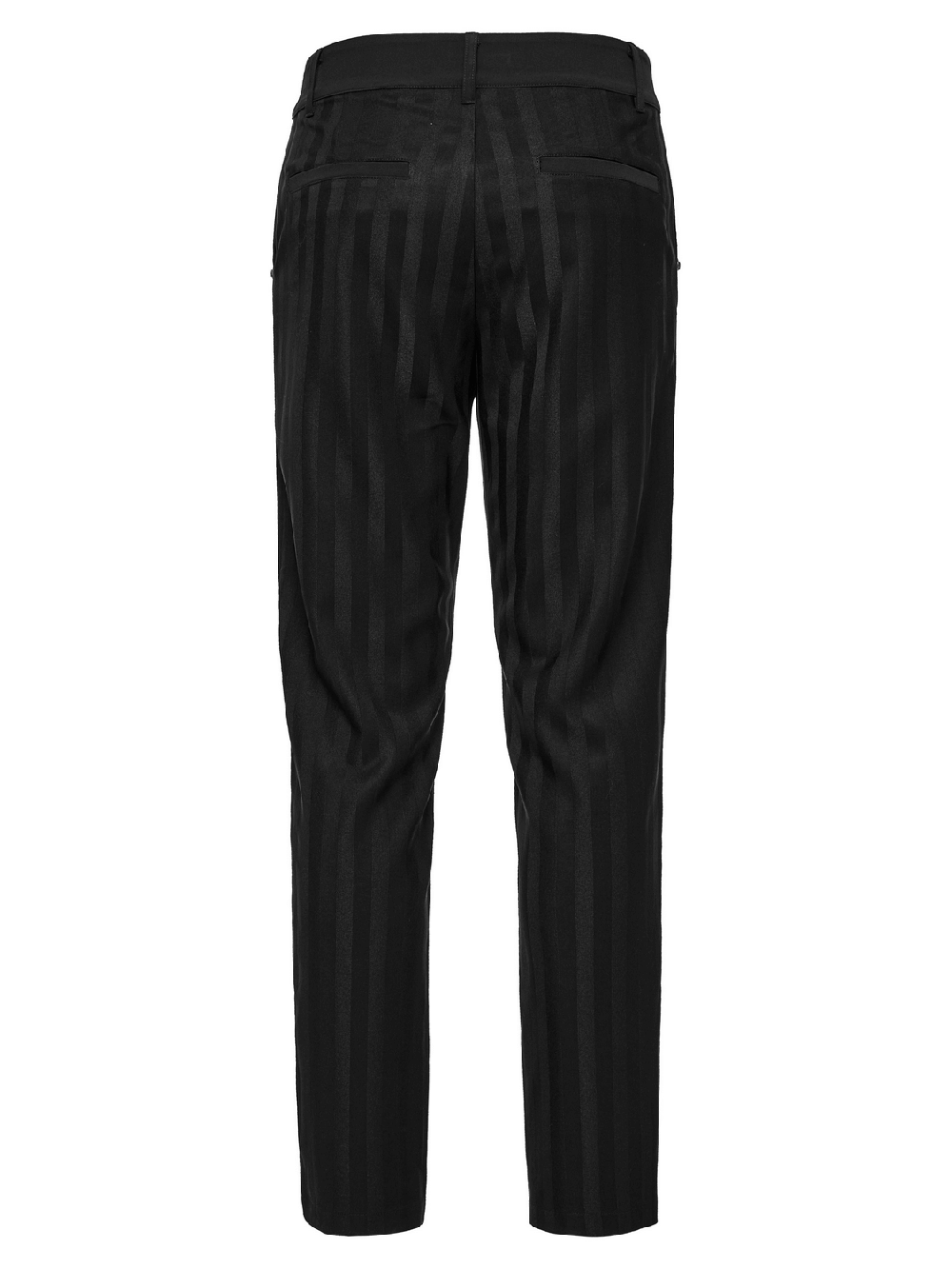 Black Slim Fit Striped Gothic Trousers for Men