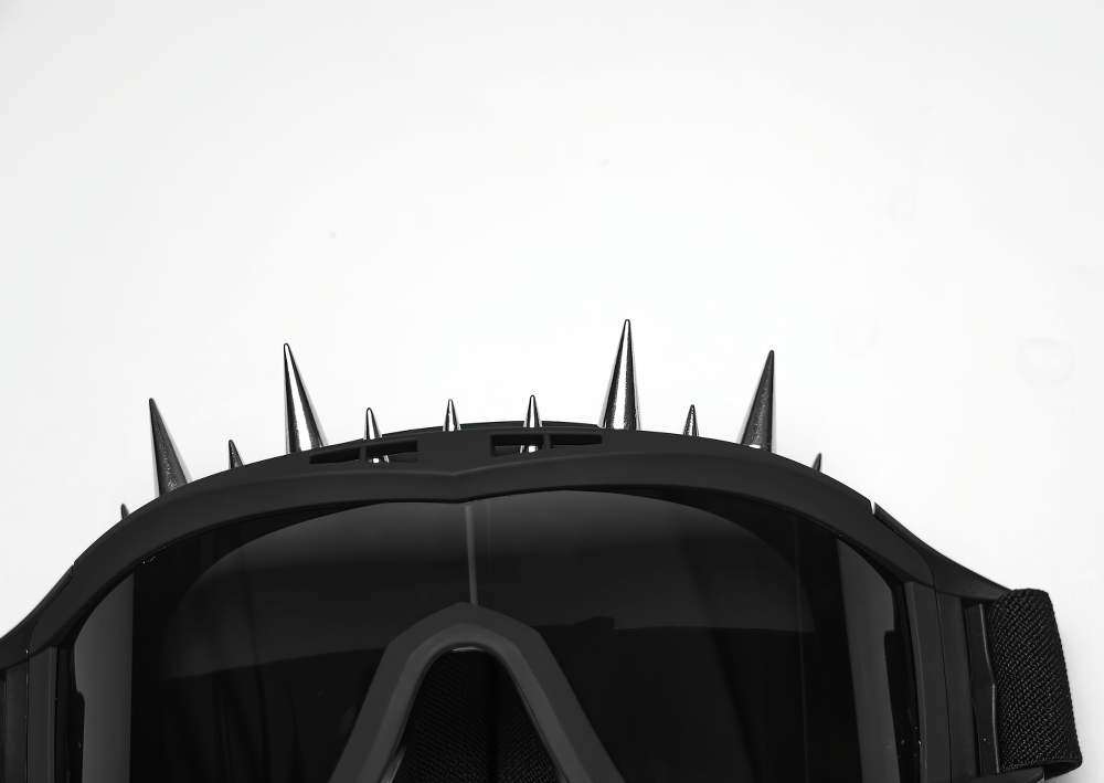 Black Spiked Punk Glasses with Adjustable Elastic Strap