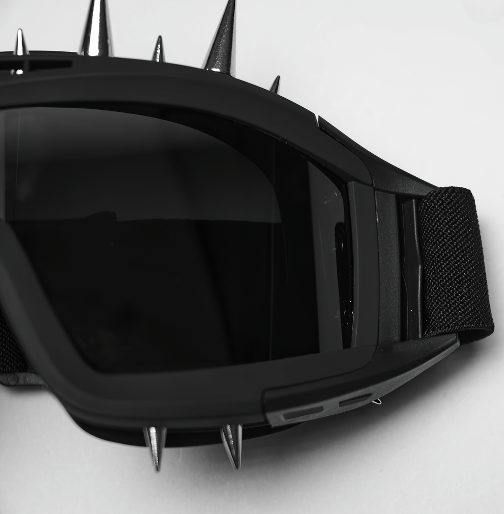 Black Spiked Punk Glasses with Adjustable Elastic Strap