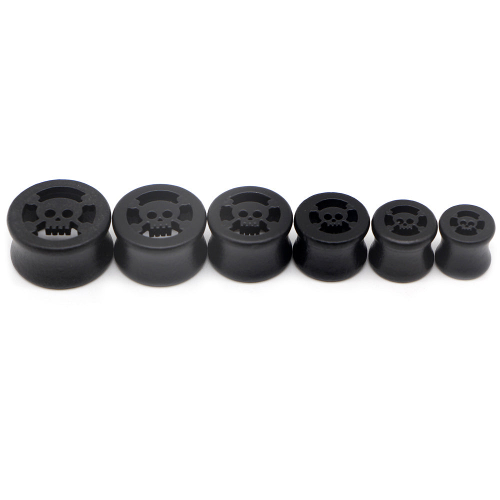 Black Star Plugs and Tunnels / Earrings Stretcher / Wood Expander Body Piercing Gauge