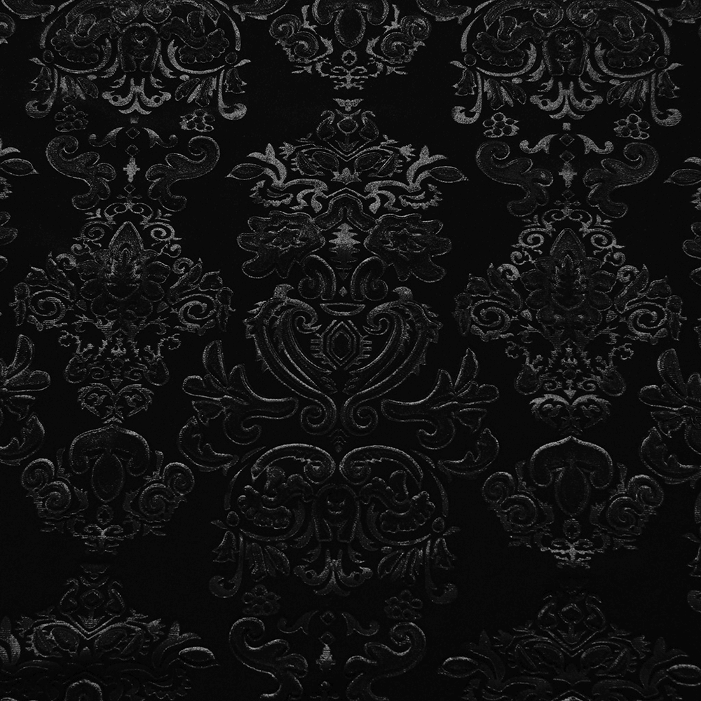 Black Velvet Embossed Floral Gothic Shirt