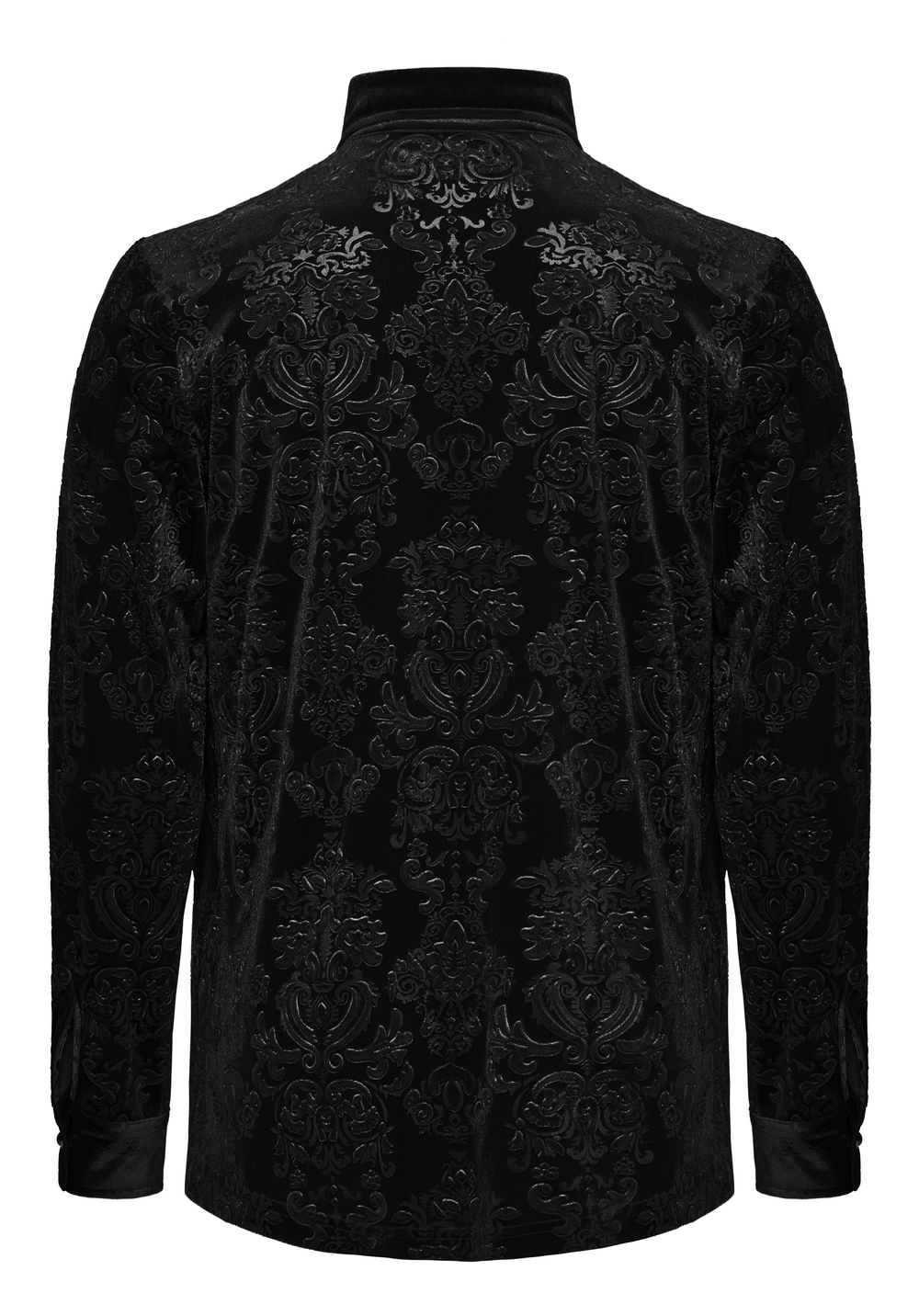 Black Velvet Embossed Floral Gothic Shirt