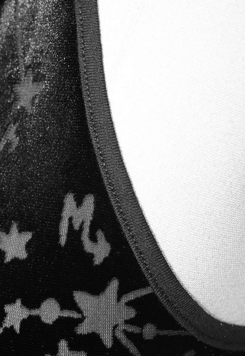 Black Velvet Tank Top With Embroidery Neckline and Astrology Pattern / Gothic Clothing for Women