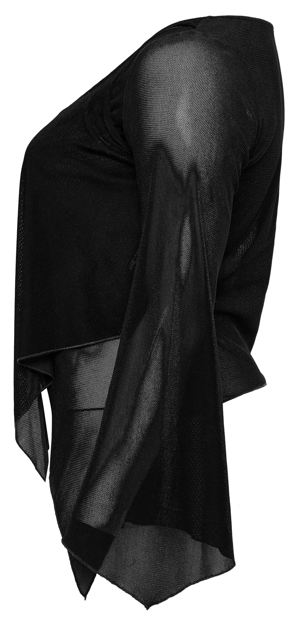 Black Women's Top with Bell Sleeves and Hook Closures