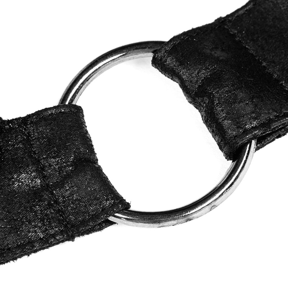 Black Zipper Halter Camisole with Ring Detailing