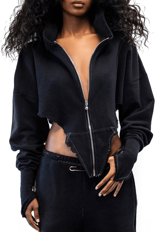 CLEARANCE of Black Zipper Pastel Goth Clothing / Vintage Women's Hoodies - US