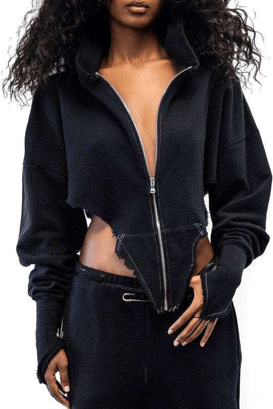 CLEARANCE of Black Zipper Pastel Goth Clothing / Vintage Women's Hoodies - US