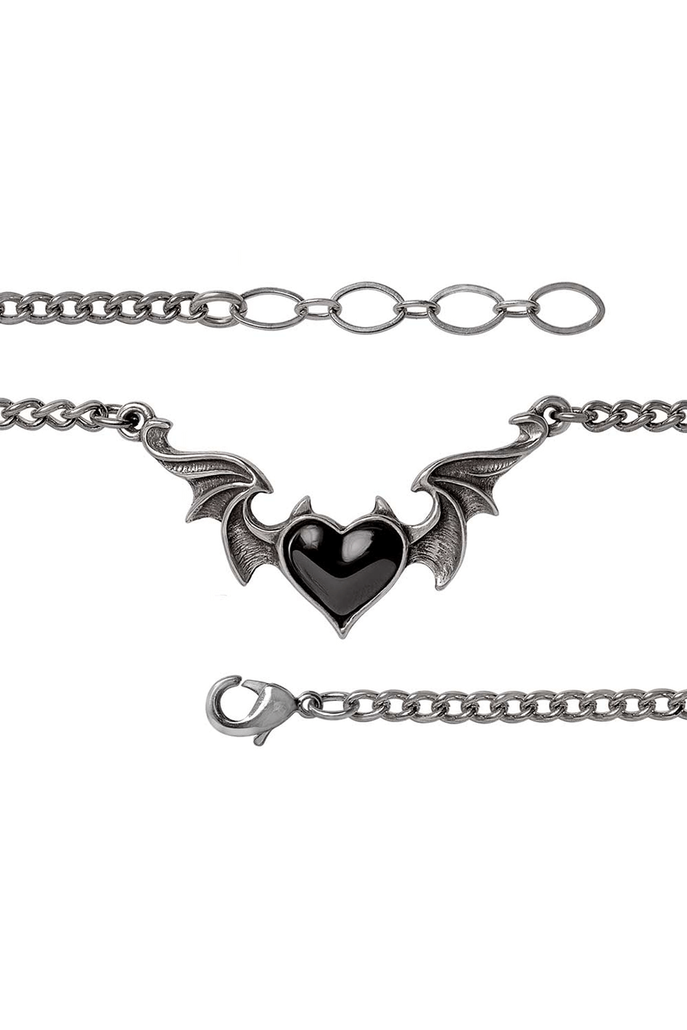 Blacksoul Bracelet Gothic Winged Heart Design Wristwear