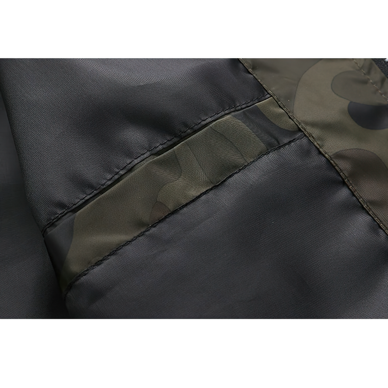 Bomber Men's Jacket with Pockets / Military Jacket on Zipper / Camouflage Motorcycle Jacket