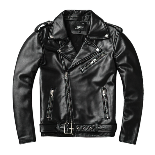 Brand Genuine Leather Biker Jacket / Men's Classic Slim Jacket