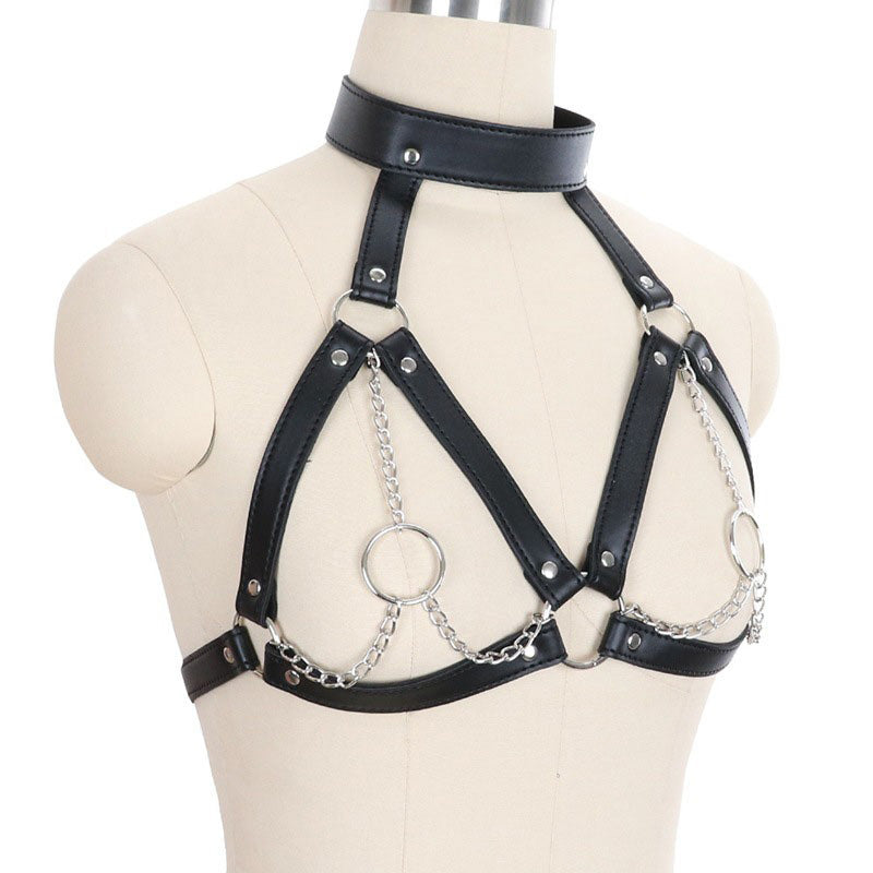 Breast Bondage Harness Belt / Sexy Women Collar Bra Accessory / Fetish Body Harness