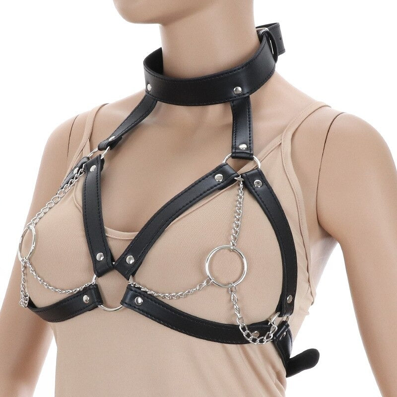 Breast Bondage Harness Belt / Sexy Women Collar Bra Accessory / Fetish Body Harness