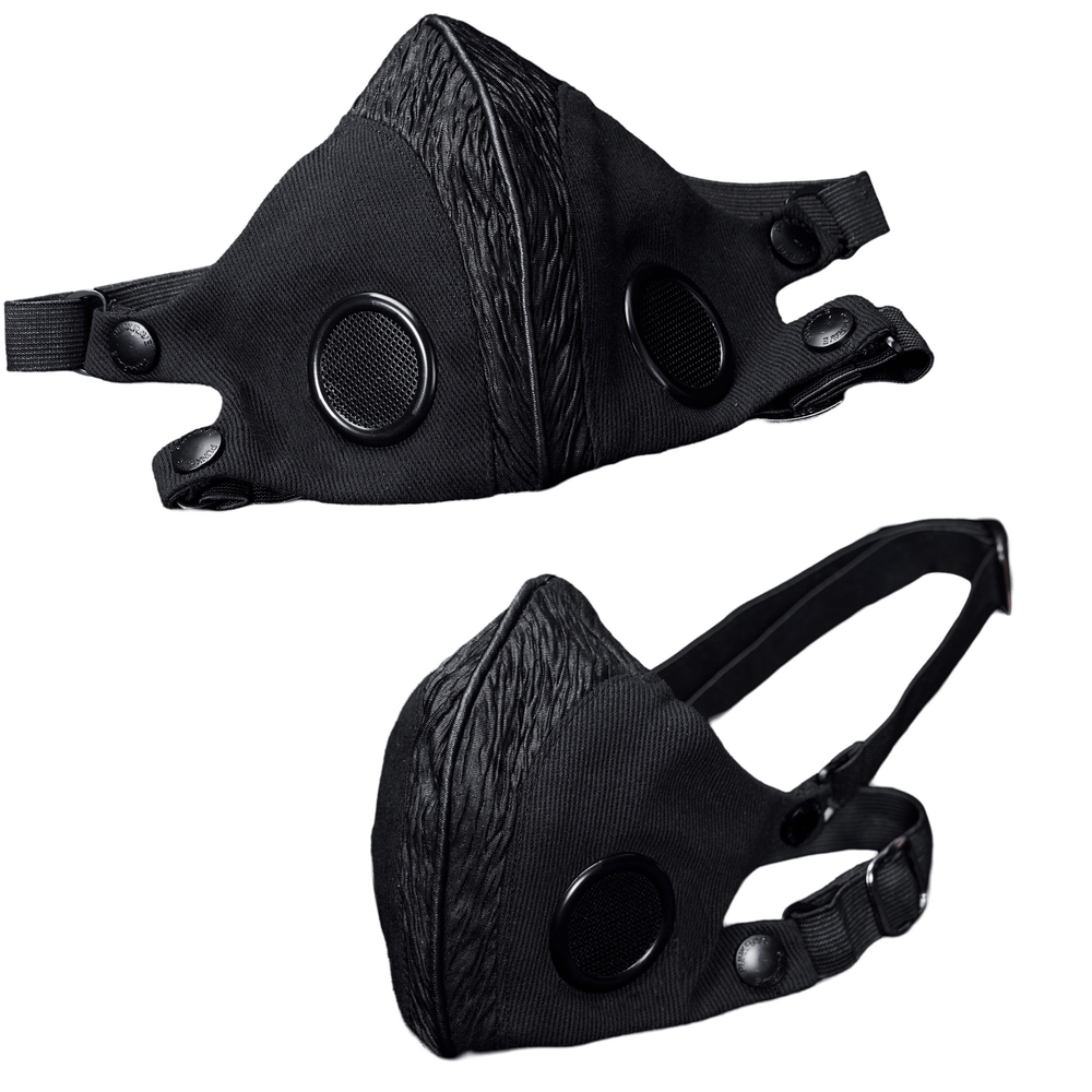 Breathable Black Punk Mask with Adjustable Buckle