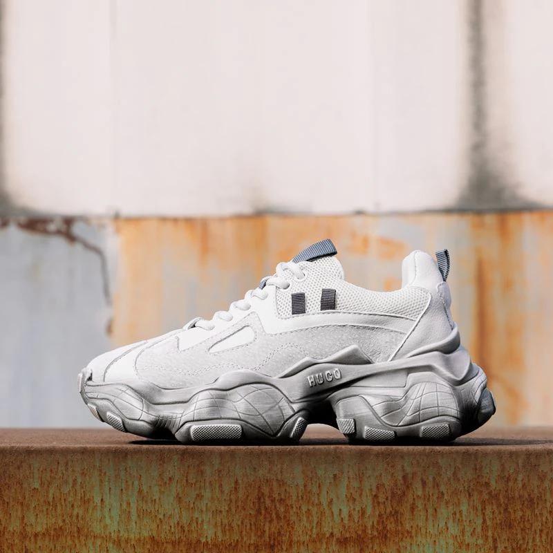 Breathable Genuine Leather Women's Sneakers / Casual Shoes on Cool Platform