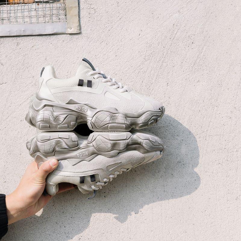 Breathable Genuine Leather Women's Sneakers / Casual Shoes on Cool Platform