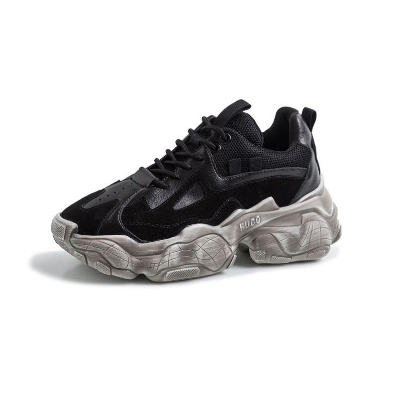 Breathable Genuine Leather Women's Sneakers / Casual Shoes on Cool Platform