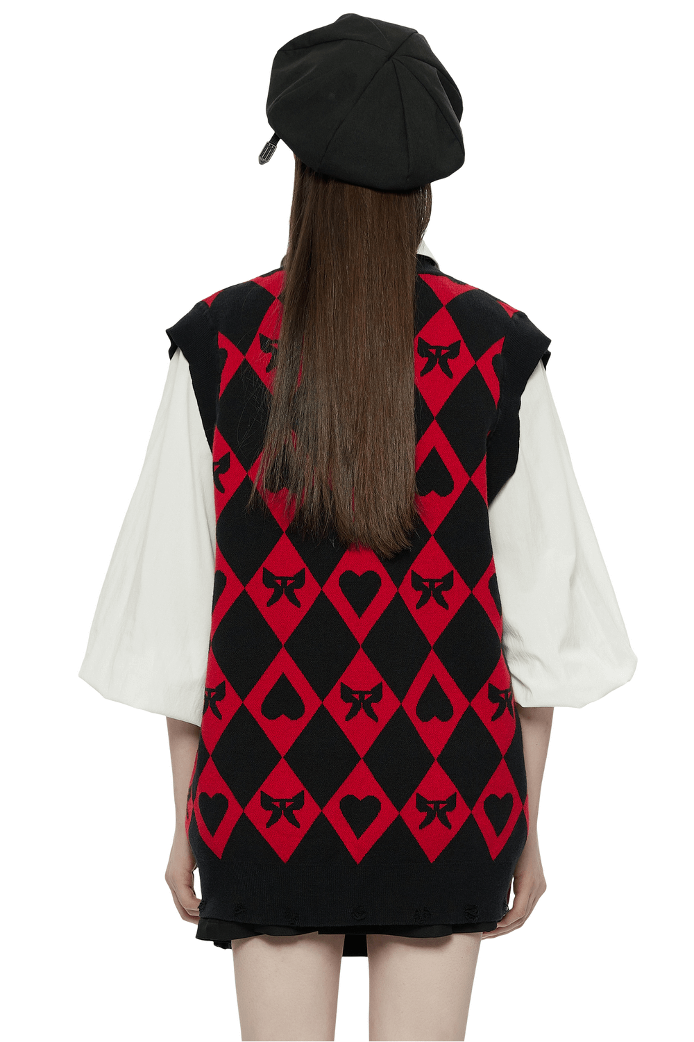 Butterfly And Heart Diamond Weave Pattern Vest