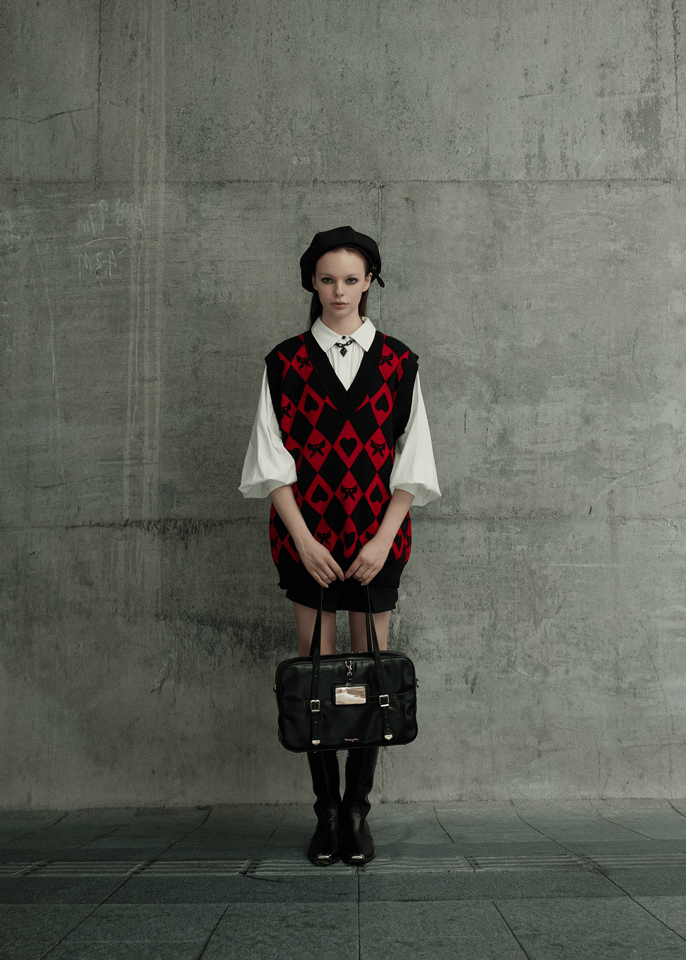 Butterfly And Heart Diamond Weave Pattern Vest