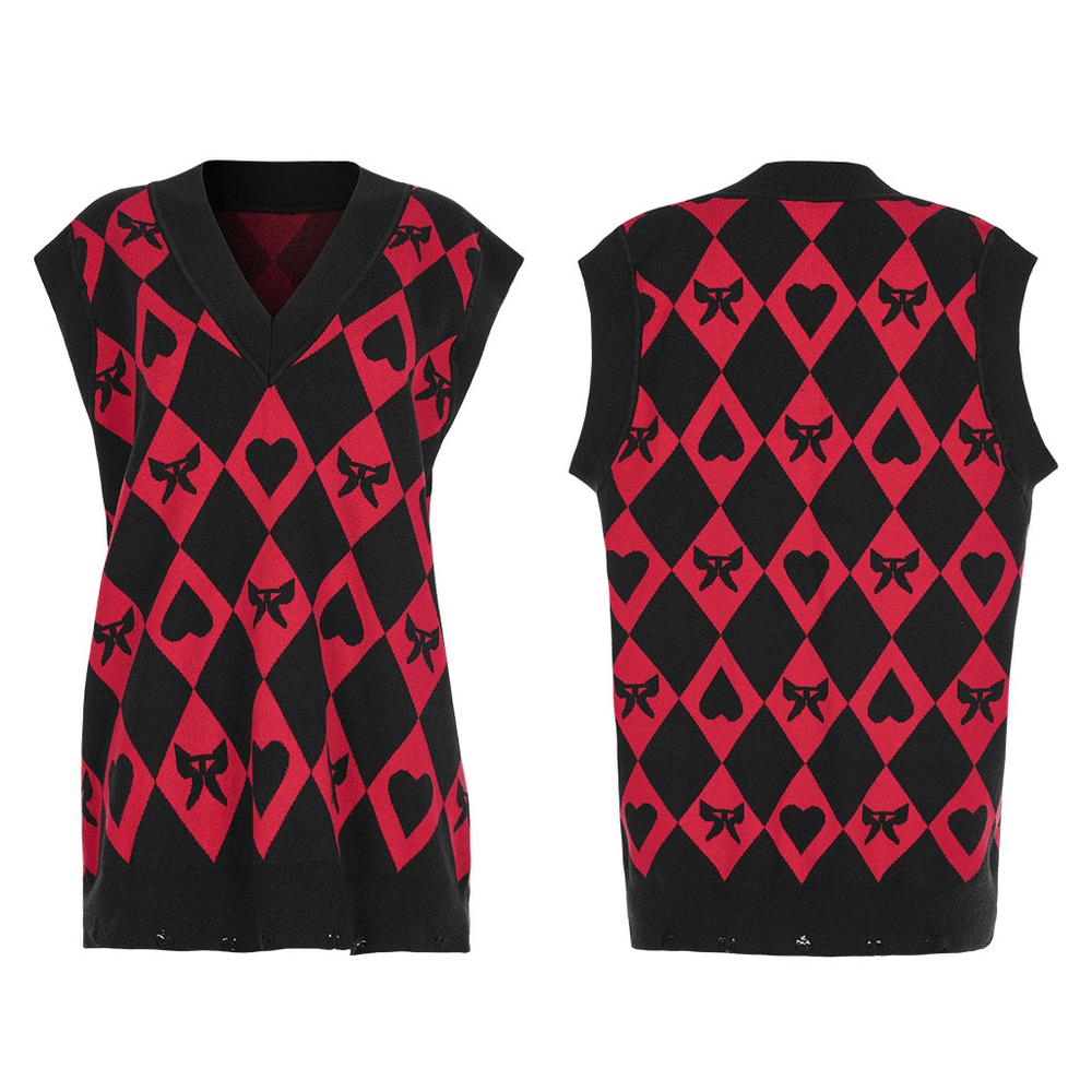 Butterfly And Heart Diamond Weave Pattern Vest
