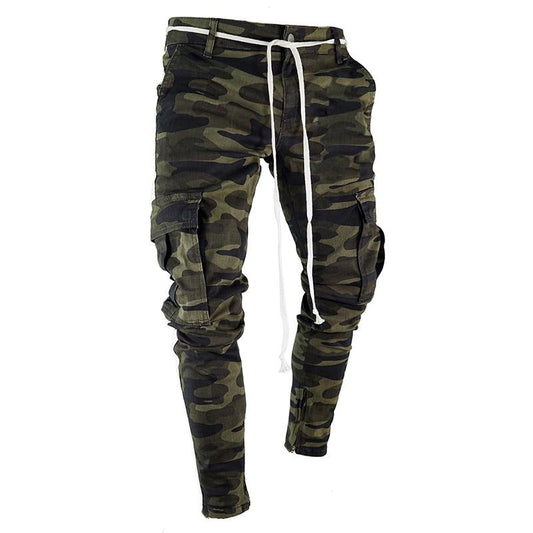 Camouflage Men's Pants / Harem Casual Slim Fit Multi-pocket Joggers / Mens Rock Clothing
