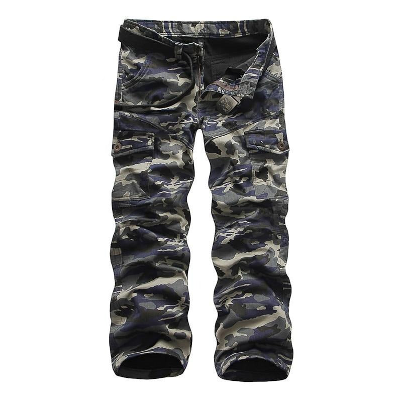 Camouflage Tactical Pants / Army Male Camo Cotton Jogger / Plus Size Pocket Military Trousers