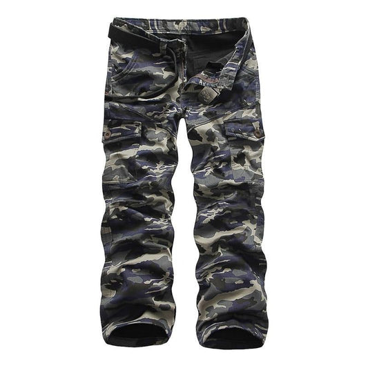 Camouflage Tactical Pants / Army Male Camo Cotton Jogger / Plus Size Pocket Military Trousers