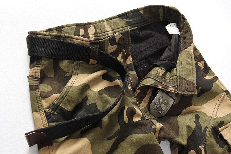 Camouflage Tactical Pants / Army Male Camo Cotton Jogger / Plus Size Pocket Military Trousers