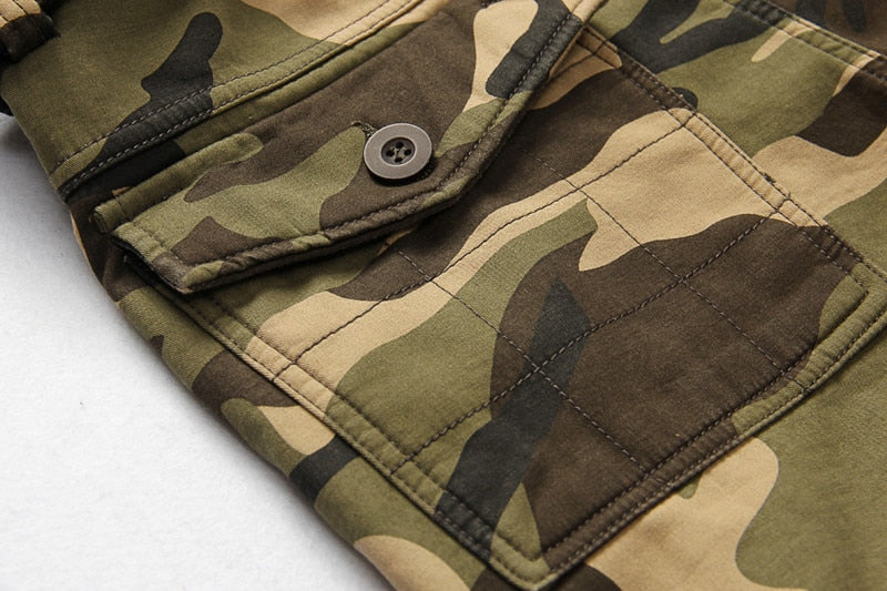 Camouflage Tactical Pants / Army Male Camo Cotton Jogger / Plus Size Pocket Military Trousers