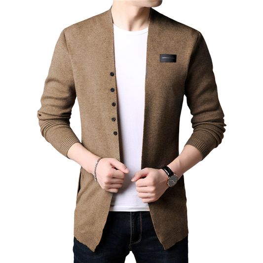 CLEARANCE / Cardigan for Rocker Men Casual Knitted Cotton Wool Sweater