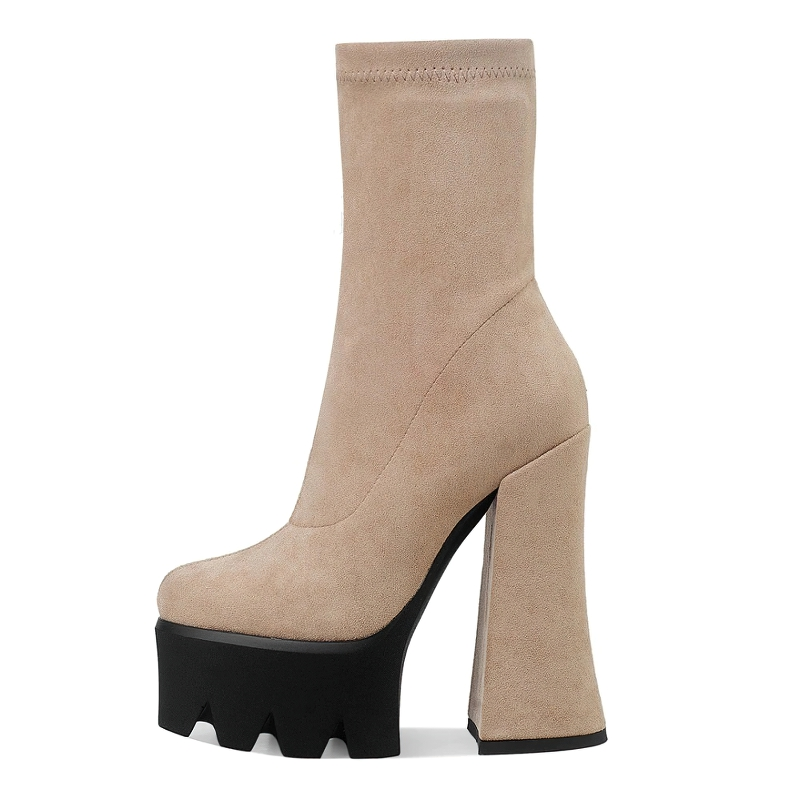 Casual Ankle Boots For Women Zip Cross / Ladies Shoes Of High Heels / Alternative Fashion