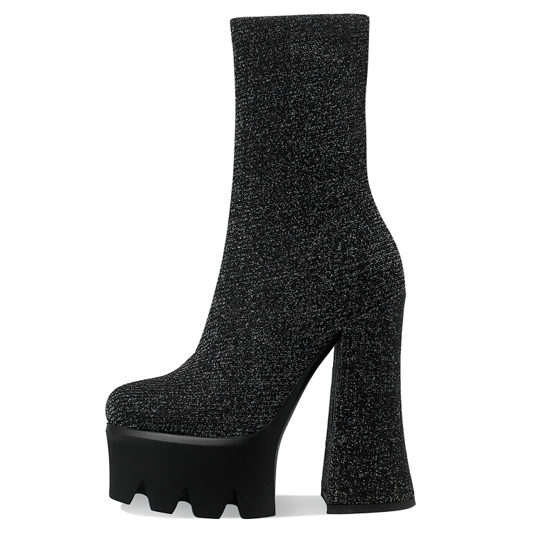 Casual Ankle Boots For Women Zip Cross / Ladies Shoes Of High Heels / Alternative Fashion