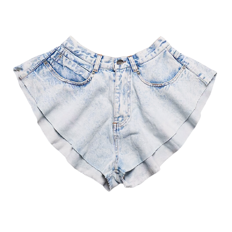 Casual Denim Shorts for Women / Fashion Loose Shorts with High Waist